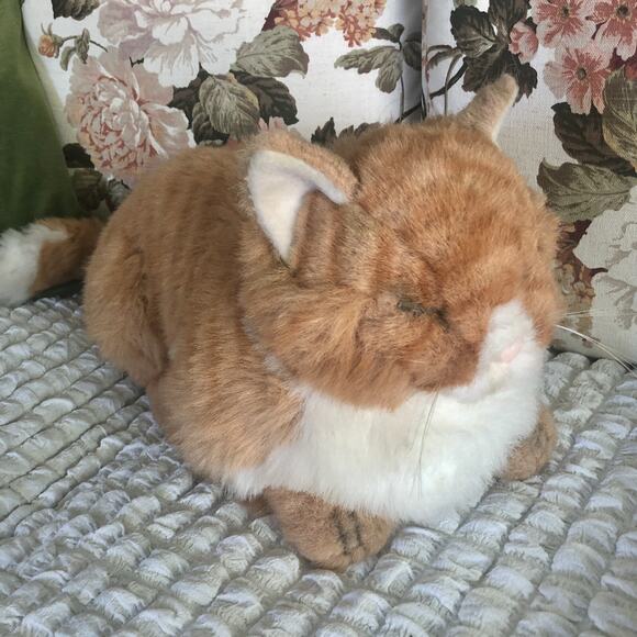 Vintage 1985 Applause Avanti Tabby Cat Orange Plush Stuffed 14" Toy Fat Cute